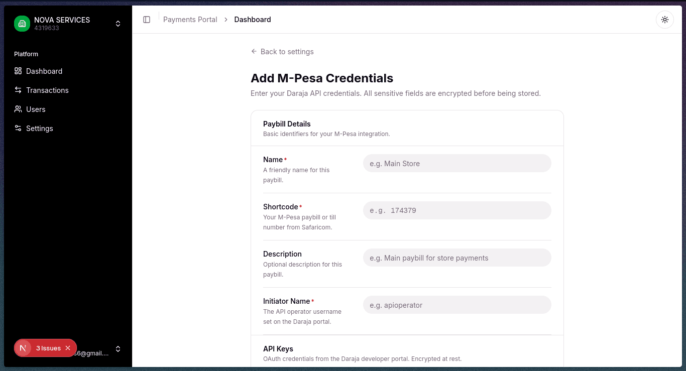 Paybill Management Dashboard — screenshot 2